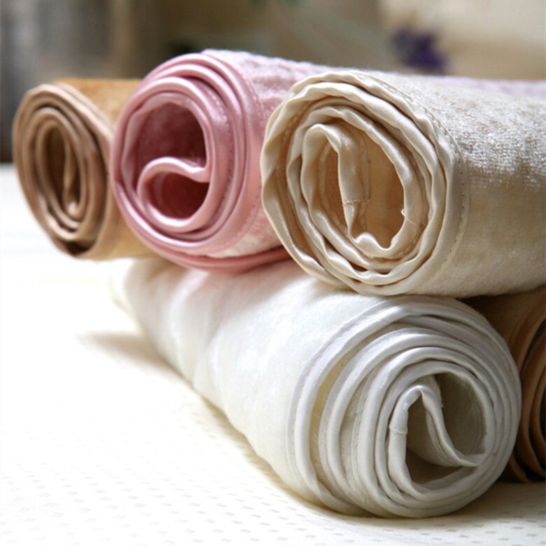 Serviette polaire en soie mûre 33X75 cm, douce pour la peau, de , couleurs blanc, beige, rose, bleu, 1 pièce, test d'échantillon