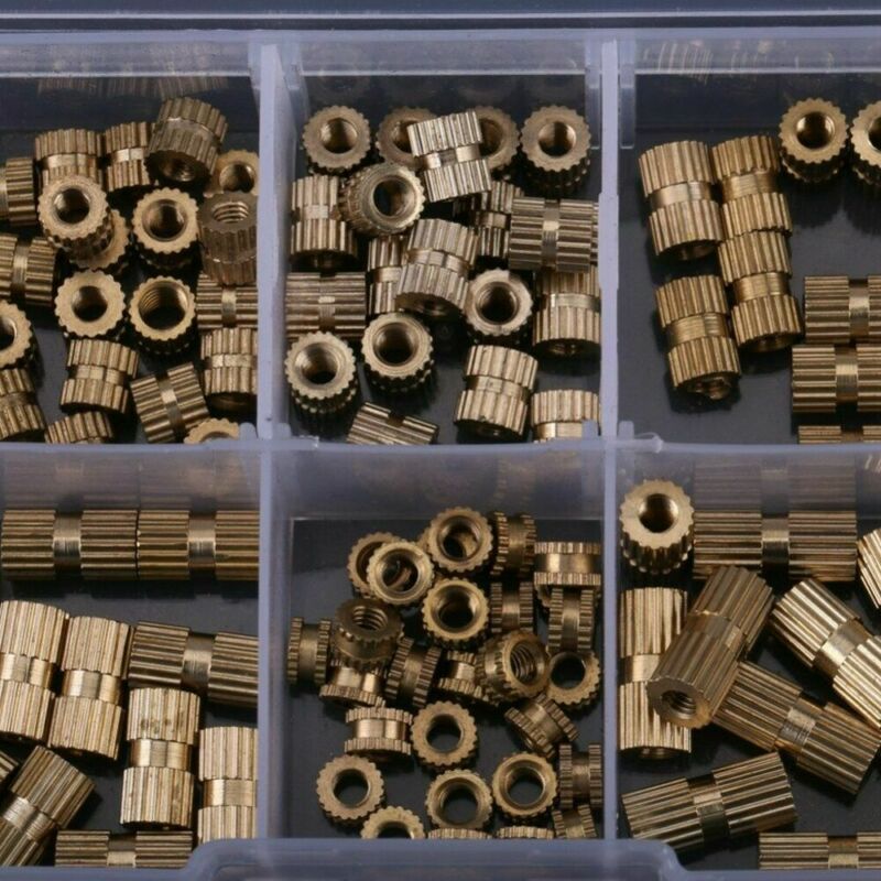 150 unids/set M3 inserto de Metal roscado de latón impresión 3D de plástico suministros de tuercas de Metal 100% y de