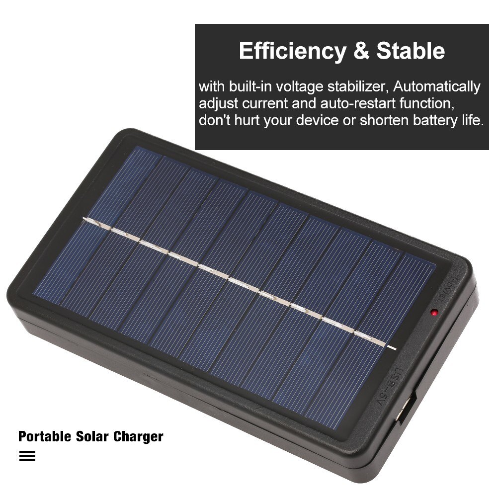 2W/5V Portable Solar Charger for 3.7V 18650 Rechargeable Battery With USB Port For Charger Solar Panel Camping Hiking Travel