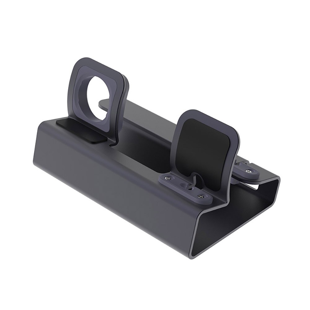 Verstelbare 3in 1 Opladen Dock Charger Houder Stand Dock Station Rubber Pad Bescherming Aluminium Materiaal: grey