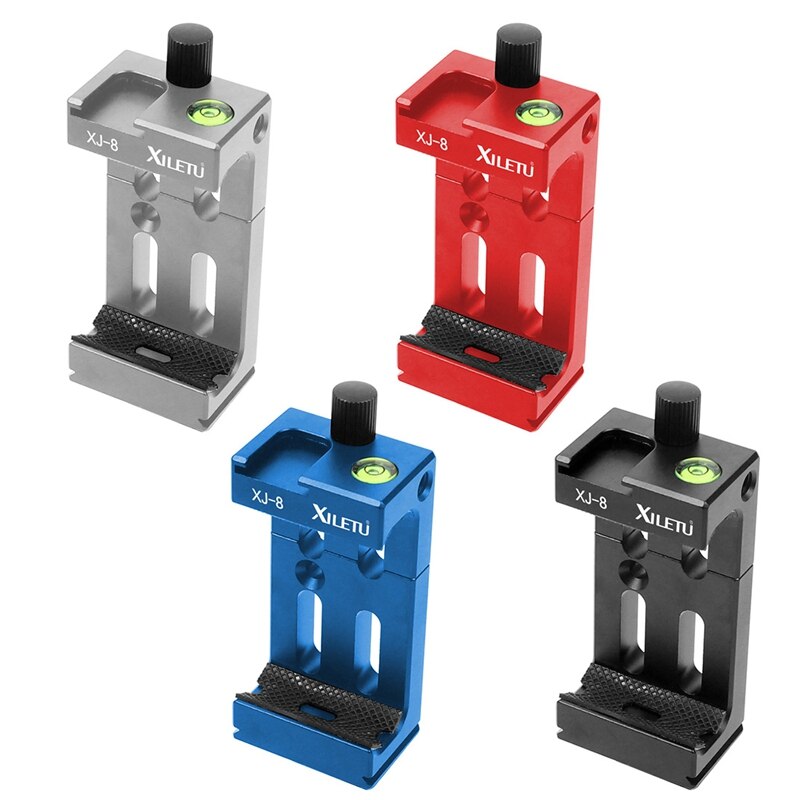 XILETU XJ-8 głowica statywu uchwyt uchwyt telefonu komórkowego klip robić telefonu latarka mikro-telefon z poziomica i uchwyt na buty zimne