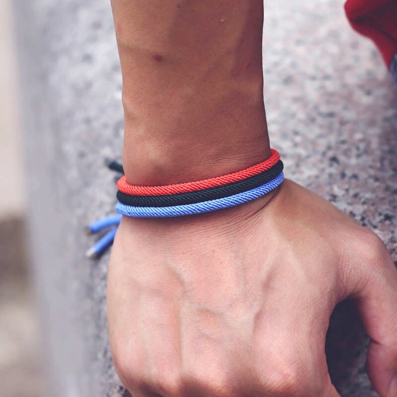 100% aço inoxidável pulseira masculino feminino 4mm milan corda preto vermelho braslet ajustável bff amizade braclet presente para casais