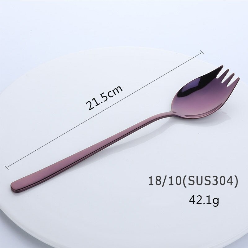 Koper Ster 18/10 Rvs Sporks voor Alledaagse Huishoudelijke Gebruik Ijs Lepel &amp; Salade Vorken Fruit Voorgerecht Dessert SUS304: Violet 12-piece