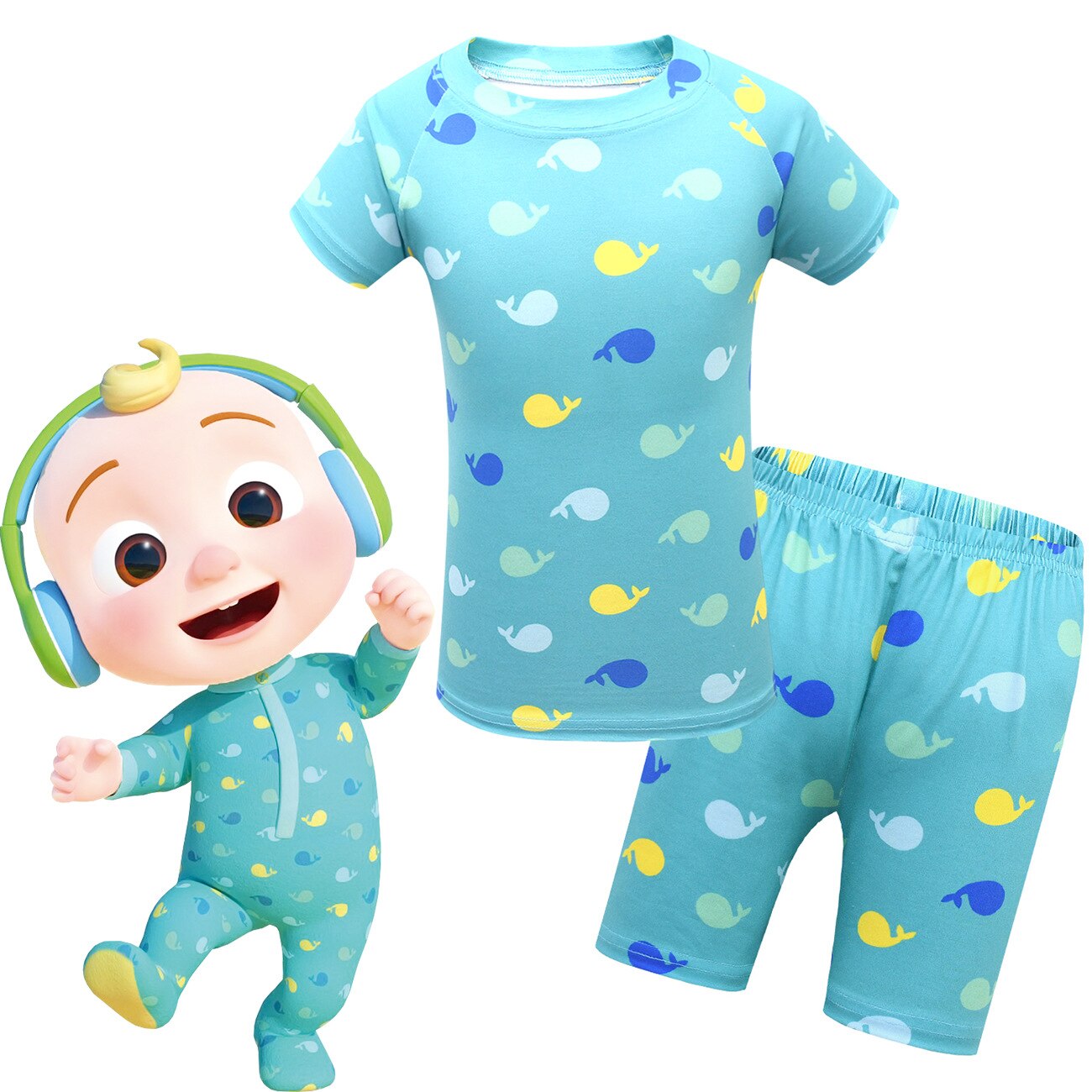 Kids Cocomelon Nachtkleding Pyjama Kinderen Kerst Pijamas Thuis Kleding Voor Jongens Korte Mouw Tops Zomer Kleding 2-10 Y
