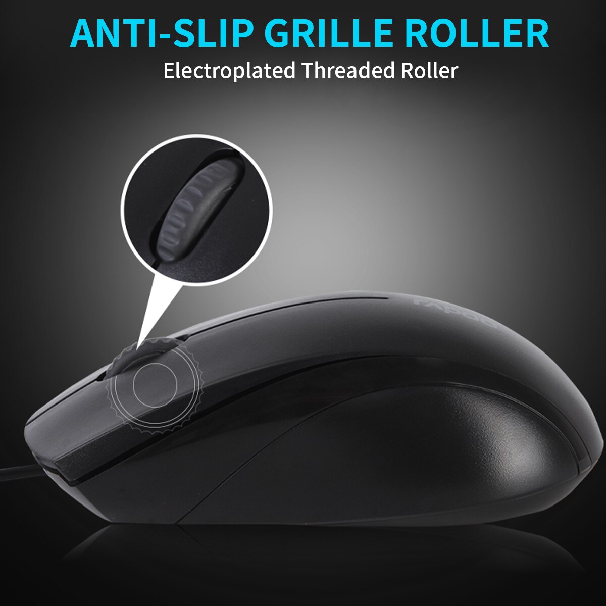 Rapoo N1600/N1200 Silent USB Wired Mouse 1000DPI Optical Mouse Quiet Button Ergonomic Mouse Mice for Desktop Computer Laptops