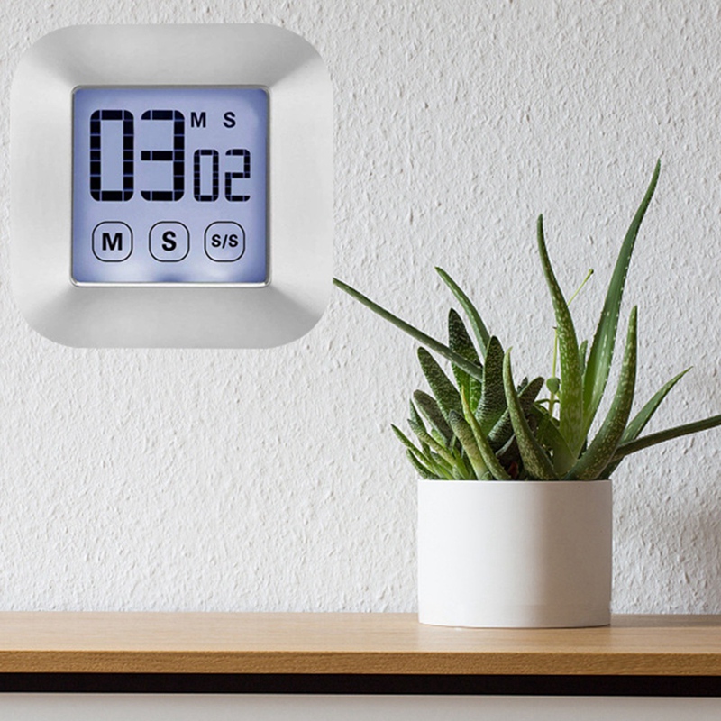 Smart Touch Screen Timer Digital Cooking Timer Magnetic Clock LCD ABS Stopwatch Kitchen Countdown Timer