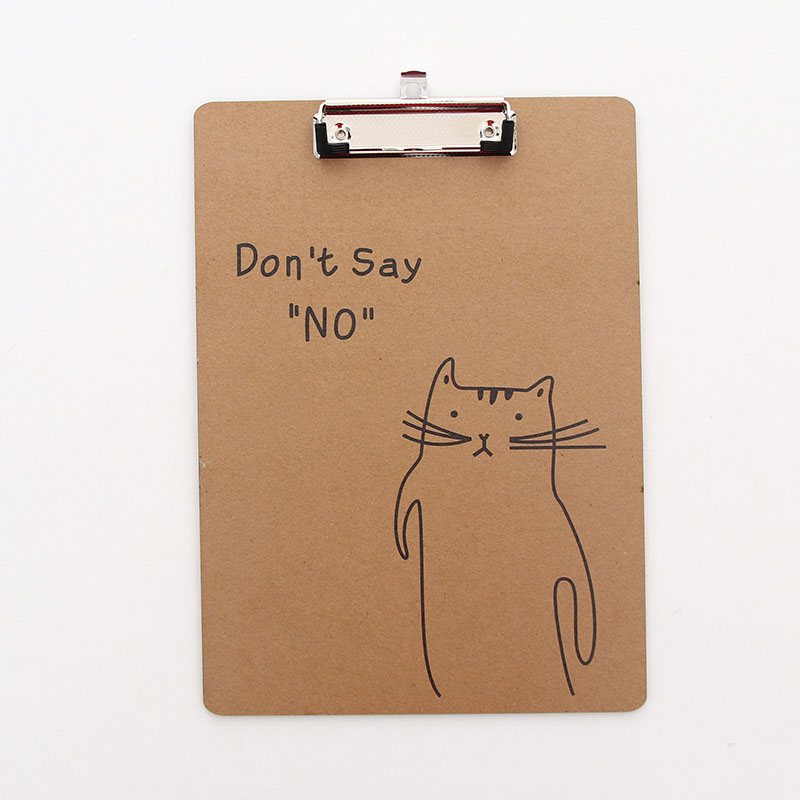 Wood A4 Cartoon File Folder Office Meeting Document Recording Tool Supplies Cute Cat Bear Pattern File Folder: 2