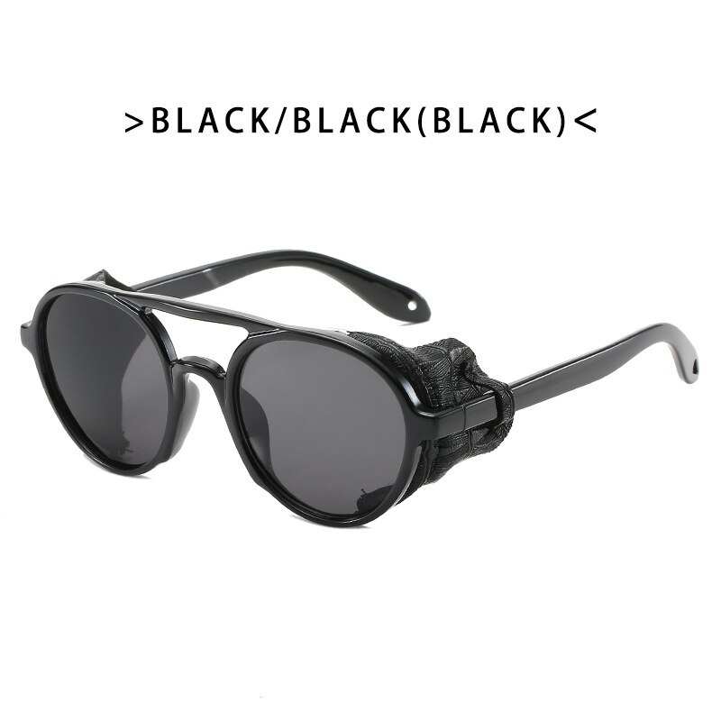 Gothic Round Hollow Steampunk Sunglasses Vintage Men Goggles Sunglass Steam Punk Women Sun Glasses Classical Twin-Beams Glasses: 10-KD97044-C1
