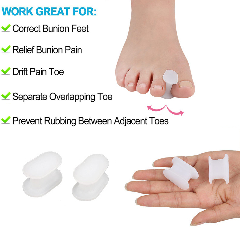 Pexmen 2/4/10Pcs Gel Toe Separator Hallux Valgus Bunion Corrector Straightener Soft Silicone Toe Protector Spacer Foot Care Tool