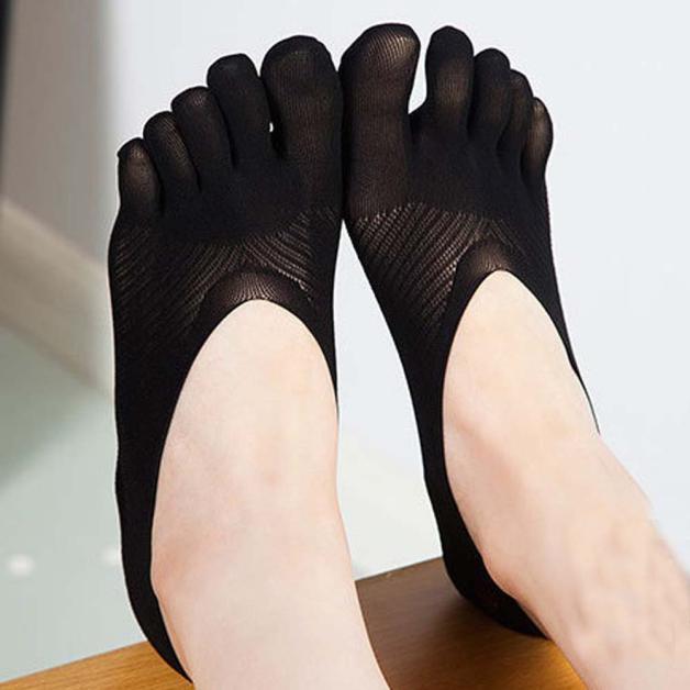 1 par respirável meias cinco toe meias chinelos invisibilidade para cor sólida meias unisex toe venda sólida malha meias socks socks socks socks: 1