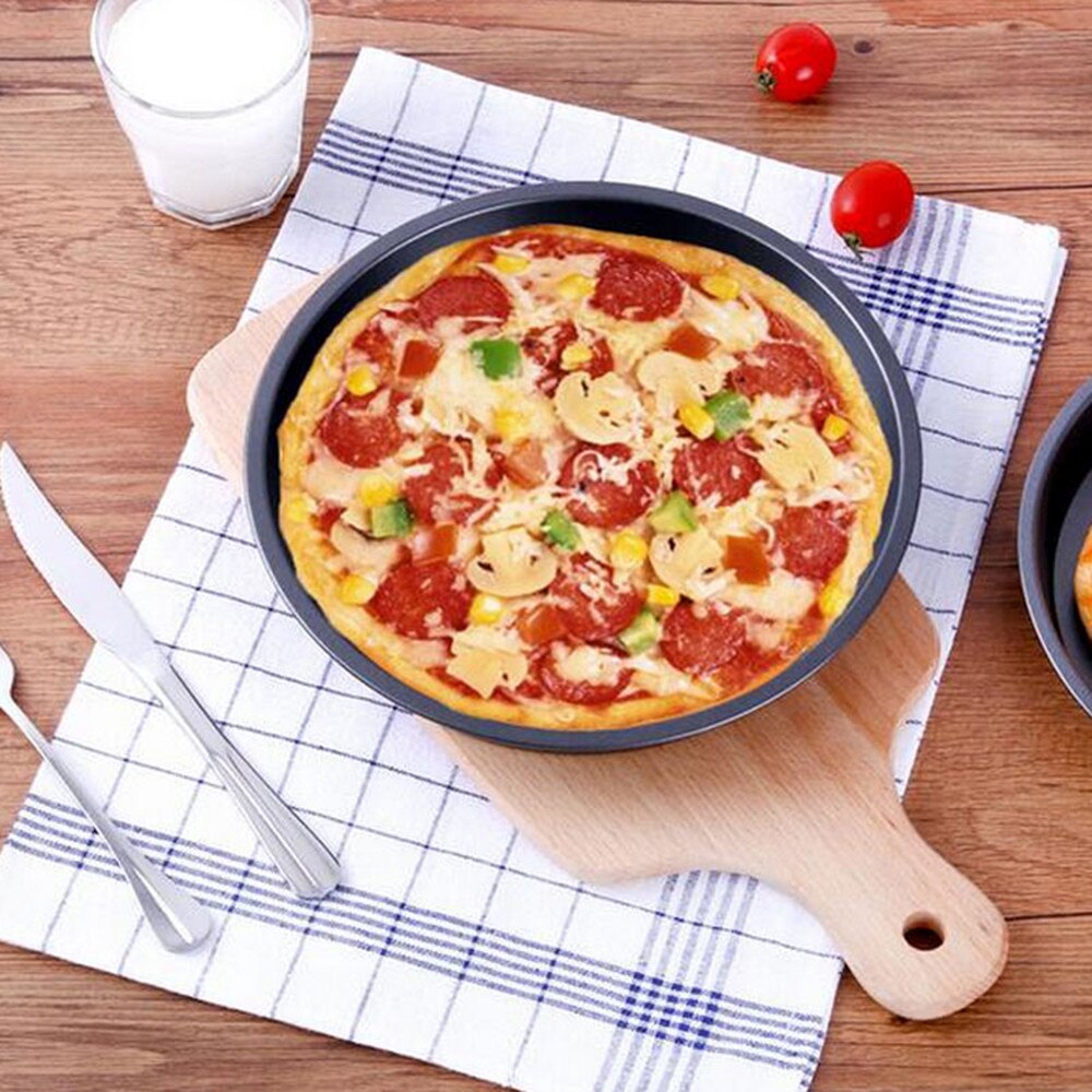 1 Pc Ronde Vorm Bakken Gerechten Pizza Pan 7Inches Nuttig Ronde Diepe Schotel Pizza Pan Non-stick Pie lade Bakken Keuken Tool