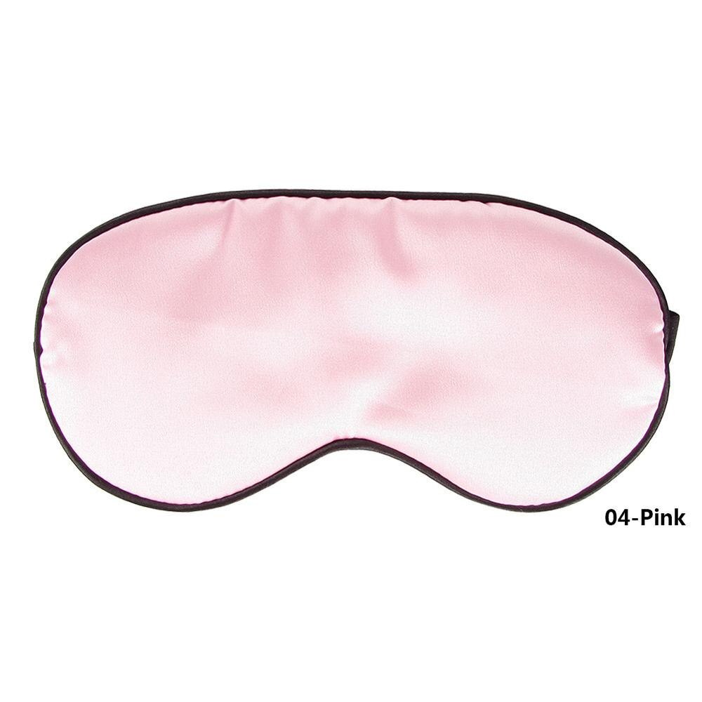 1Pcs Pure Zijde Sleep Rest Eye Mask Gewatteerde Shade Cover Travel Relax Aid Blinddoeken 10 Kleuren Normaal Eyeshade #245327: Pink