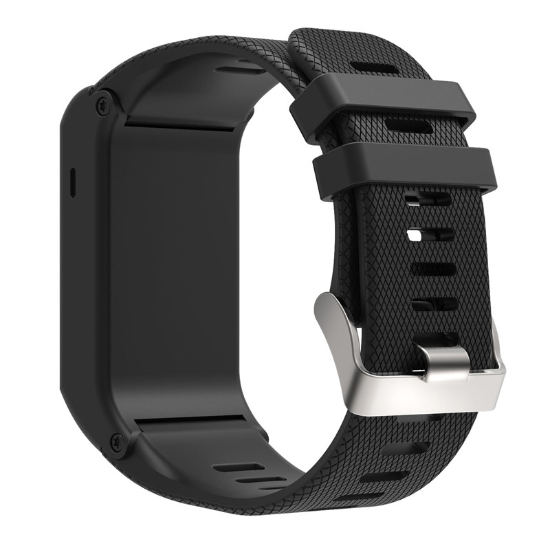 Sport silikonrem för garmin vivoactive hr handledsrem armband band band för garmin vivoactive hr utbytesband armring: Svart