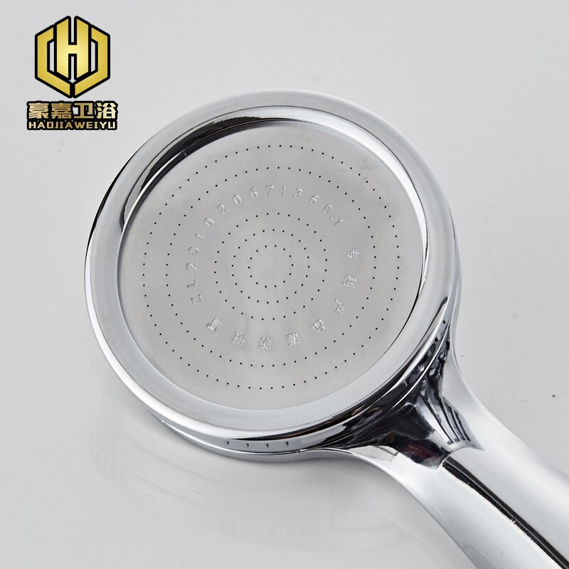 High Pressure HandHeld Shower Head Set Bathroom Pressurized Water-saving Round Spray Nozzle ShowerHead Set Chrome-Plate