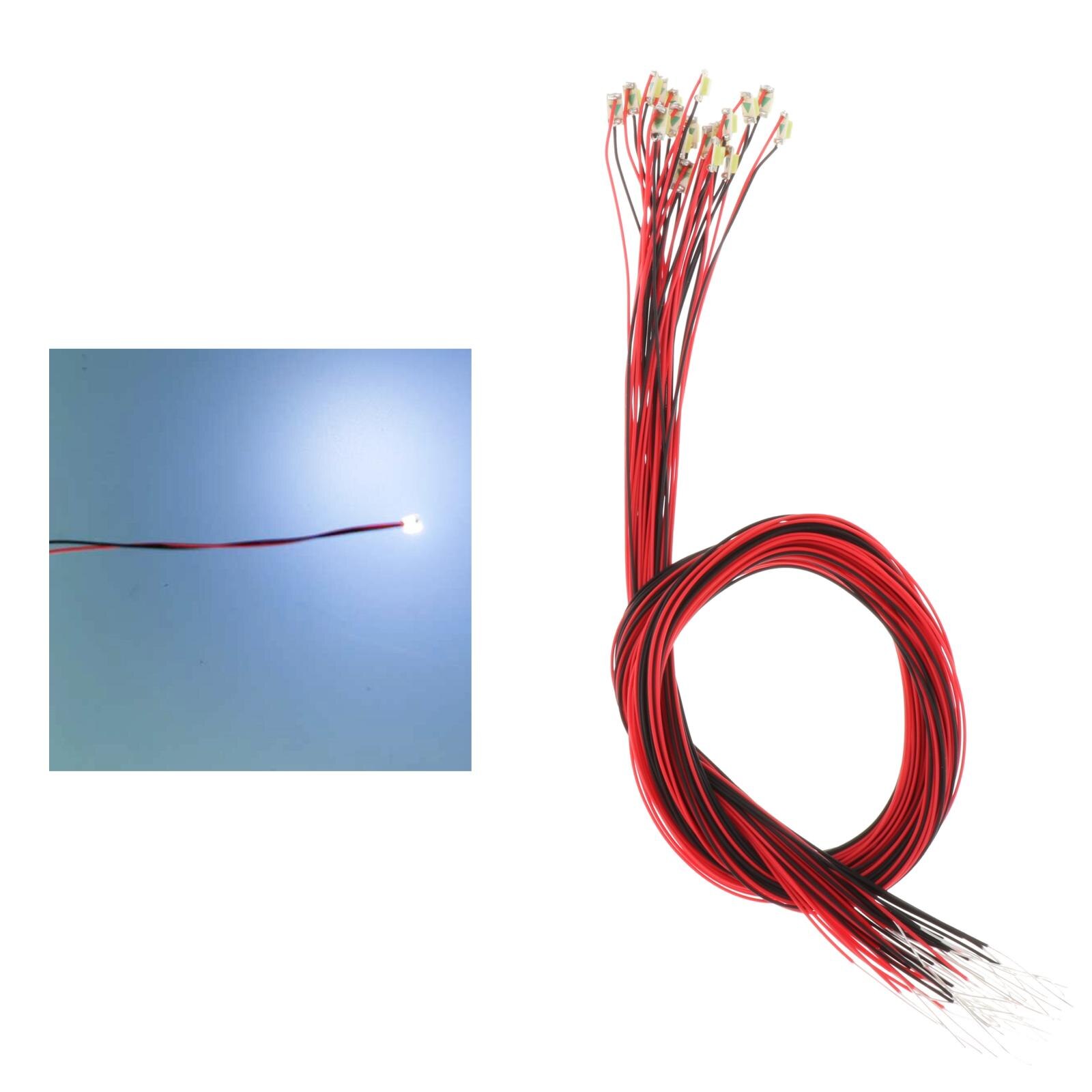 Cables de cables LED presoldados para modelo de tren, Micro Litz, SMD, 30cm, 6 colores opcionales para escenas de modelos de tren/ferrocarril, 20x