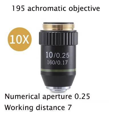 195 Achromatic Objective Lens 4X 10X 20X 40X 60X 100X for Biological Microscope RMS 20.2mm Optical Microscope Parts: Gold