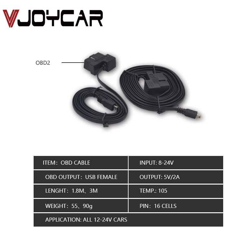 OBD 2 OBDii Extension Cable Universal for OBD2 Hud Car DVR Digital Speed Projector Diagnostic Tool MIni USB Connector Adapter