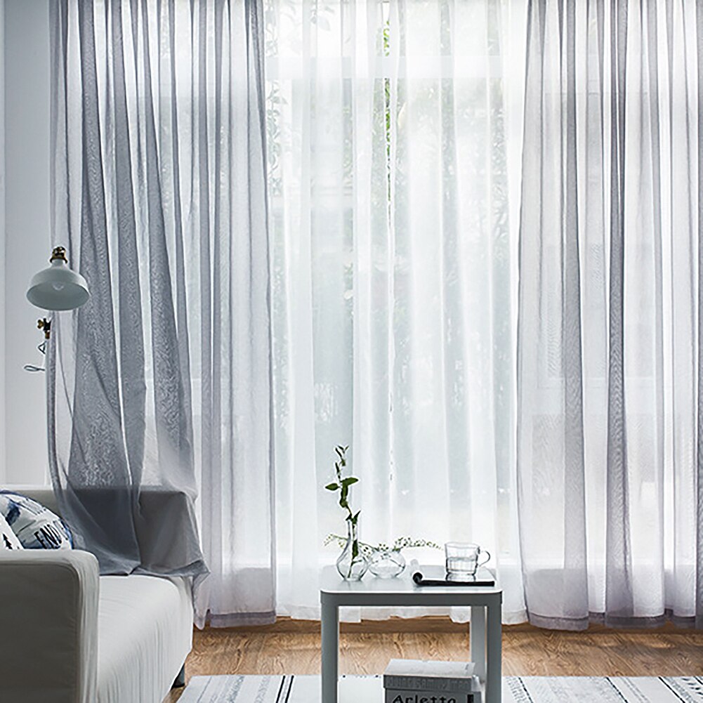 1Pc Einfarbig schier Tüll Fenster Vorhang Drapieren Wohnzimmer Balkon Terrasse Dekor Vorhang für dekorieren wohnzimmer, schlafzimmer und