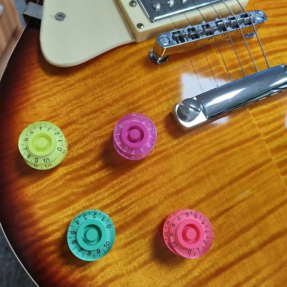 4 stk. guitar volumenknapper top hat knapper hastighed volumen tonepedal kontrolknapper til elektrisk guitar bas 29 farver