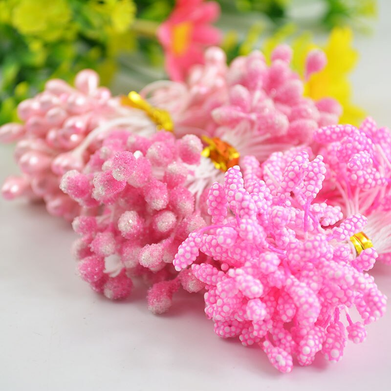 540pcs Verschillende Kunstmatige bloem meeldraden Parel Dubbele Heads Bloem Meeldraden Stamper