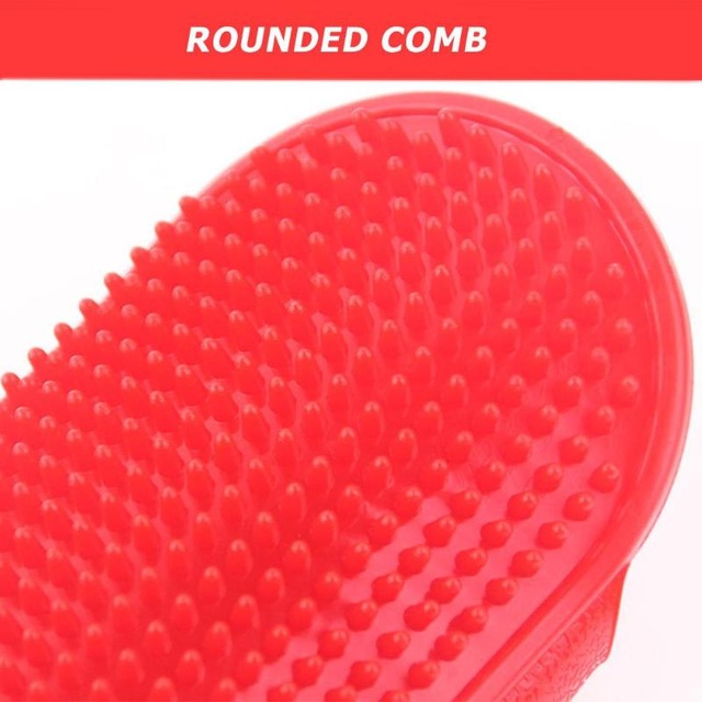 SUEF Soft cat and dog bath brush rubber glove comb hair massage pet shower brush comfortable pet supplies@3: A red 1pcs