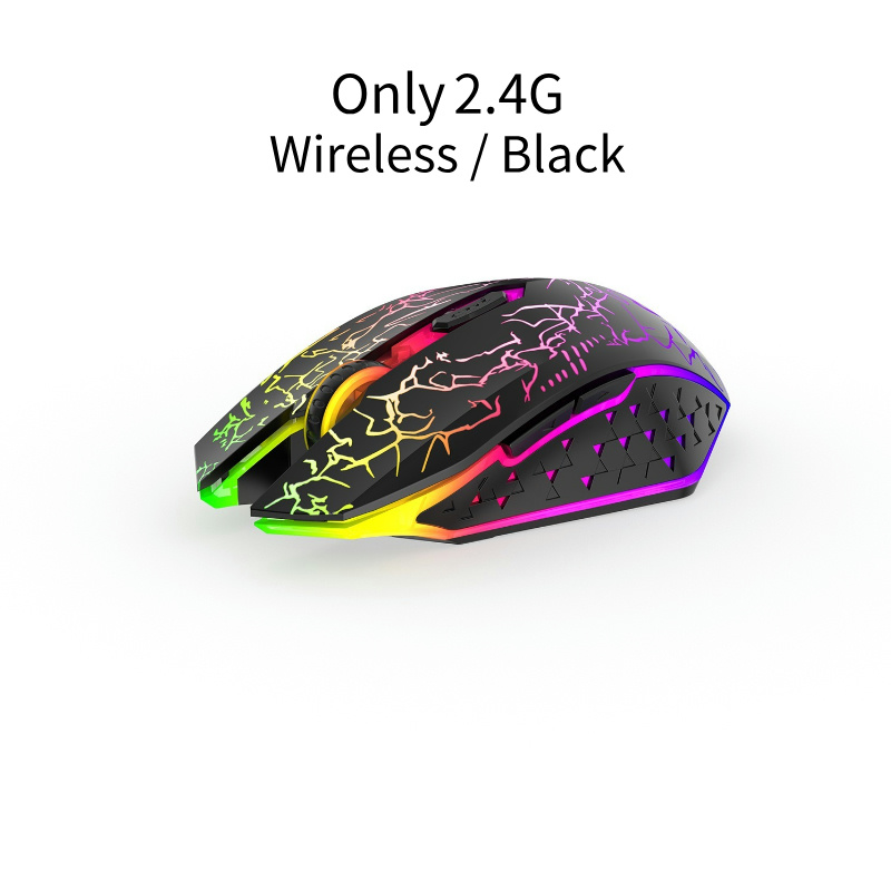 2.4G Bluetooth Draadloze Muis Oplaadbare 7 Kleuren RGB LED Backlit Gaming Muis Ergonomische Muizen voor Gamer Computer Laptop iPad: DARKNESS