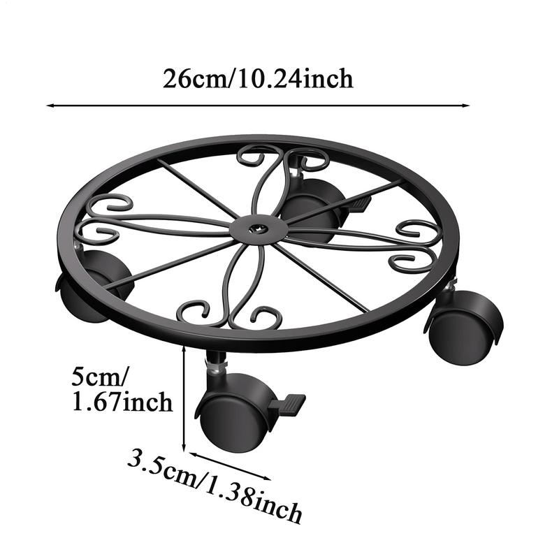 Plantenstandaard op wielen, bloempotstandaard met wielen, plantenbak met wielen, sterk draagvermogen, plantenstandaard op wielen voor in de tuin