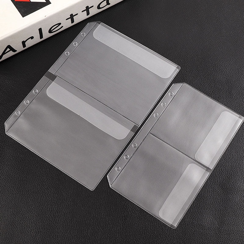 12PCS PVC A5A6 Transparent Separated Storage Folder Bag With Cover Planner Pockets Cards Holder Organizer Filing Binder Document