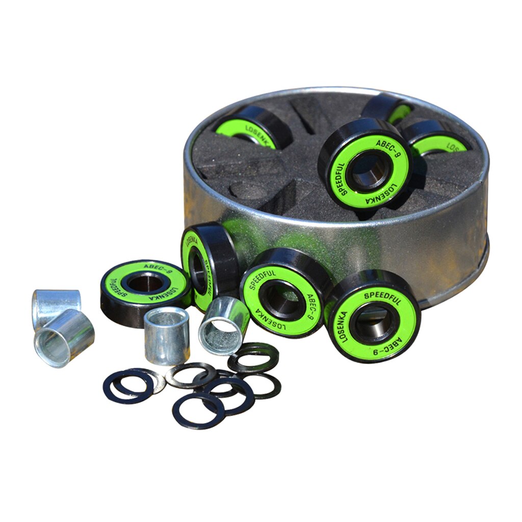 Premium Skateboard Bearings Pro Longboard Bearings ABEC-9 with Storage Box Steel Bearings Skateboard Roller Wheel
