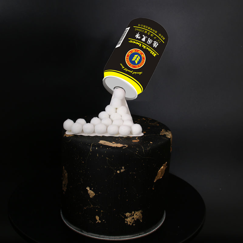 1Set divertido adorno de torta de cerveza Coca Cola impresión 3D botella de cerveza adorno de papel para pasteles para niños hombres decoración para pastel de cumpleaños torta insertar banderas