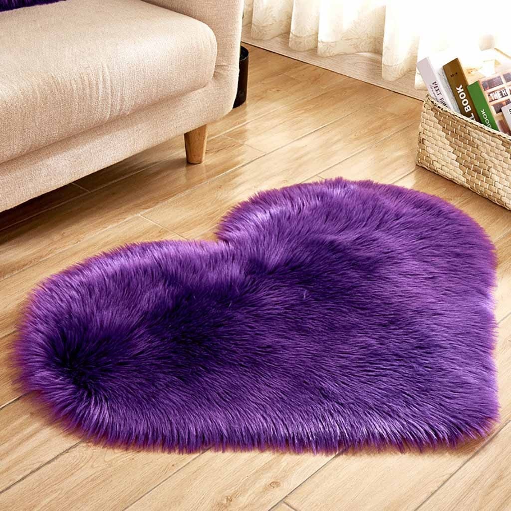 Hart Tapijt Tapijt Vormige Wol Imitatie Schapenvacht Tapijten Faux Fur Non Slip Slaapkamer Shaggy Tapijt Matten Room Decor Harige Matten