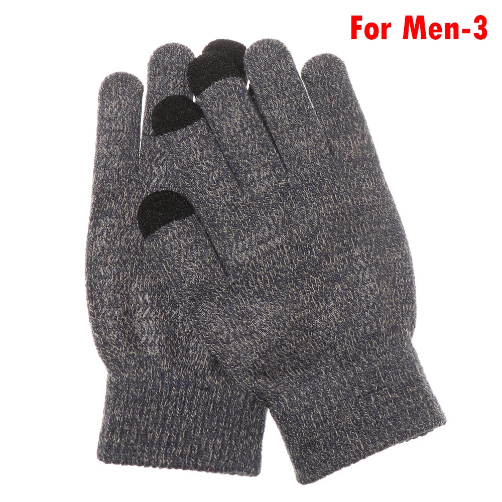 Winter Gloves Cute Furry Warm Gloves with Full Fingers Outdoor Sport Plus Velvet Touch Screen Gloves Driving Gloves: For Men-3