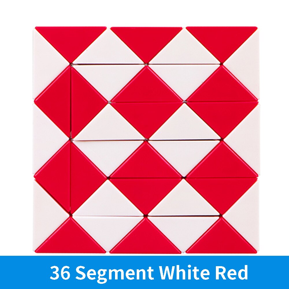 Qiyi 3D Magico Righello Cubo di 24/36/48 Segmenti Cubo Magico Serpente Torsione Cubo di Puzzle Bambino Giocattoli Educativi per I Bambini: 36 white red