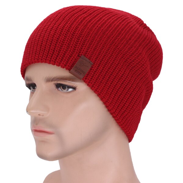 Skullies Mutsen Mannen Gebreide Muts Winter Hoeden Voor Mannen Winter Cap Vrouwen Motorkap Mannelijke Gorro Masker Touca Mannelijke Beanie hoed heren Cap: wine red