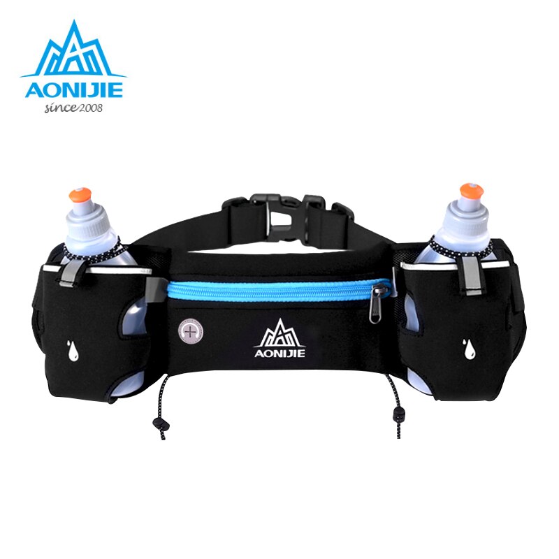 Aonijie sport hydrering bælte flaskeholder pakke justerbare talje bæltetasker marathon løb reflekterende racing fitness