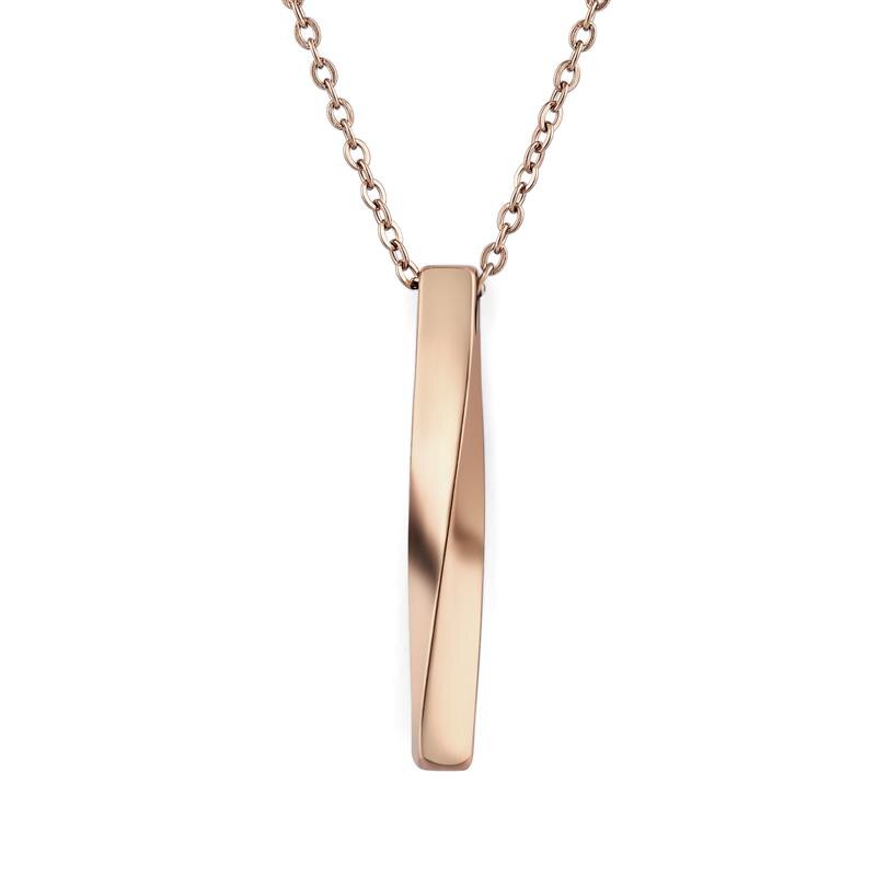 Geometric Men Pendant Necklace Classic 316L Stainless Steel Chain Necklace For Man Male Punk Jewelry Party: Rose Gold 2