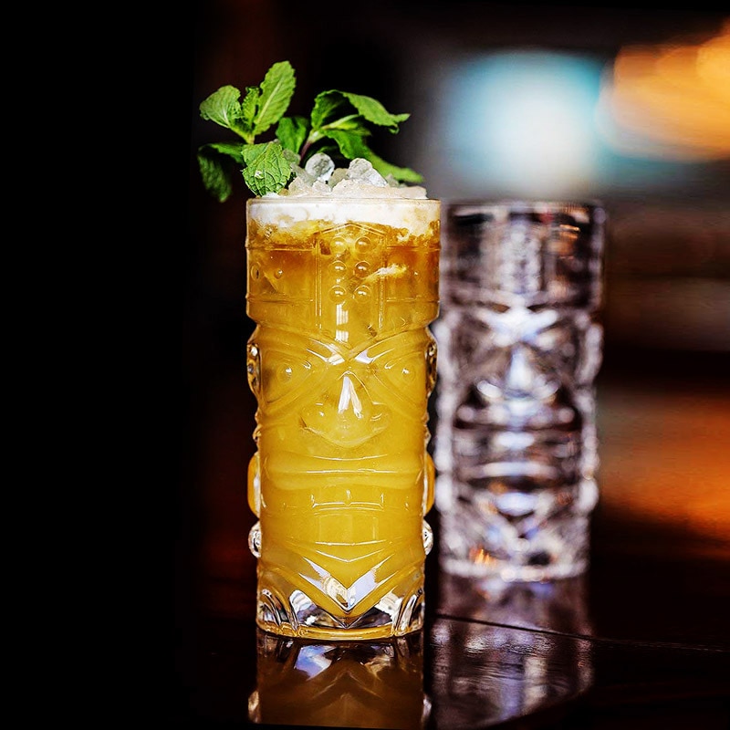 retro Grimasse Kalu Hawaii Tiki Tasse Cocktail Gläser Wein Glas Totems Statue Bahre Saft Verein Bar Bicchieri Vetro Copo Lange trinken