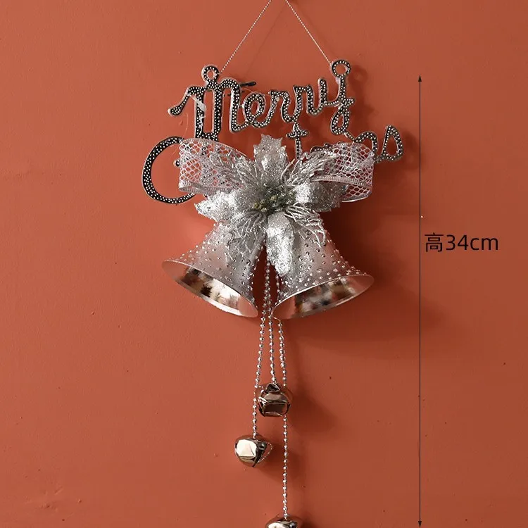 Christmas Lighted Bell Ornaments Hanging Large Jingle Bells Decorations for Tree with Holly Berry for Indoor Outdoor Christma: DARK GRAY