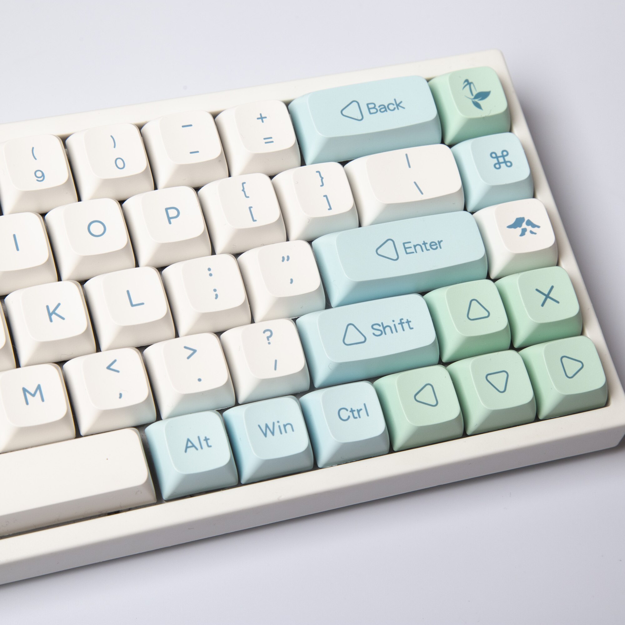 XDA 132 Keys PBT Dye Sub Keycaps XDA Minimalist Green Ice Mint For Mx Switch Mechanical Keyboard 68 84 89 980 104 Layout