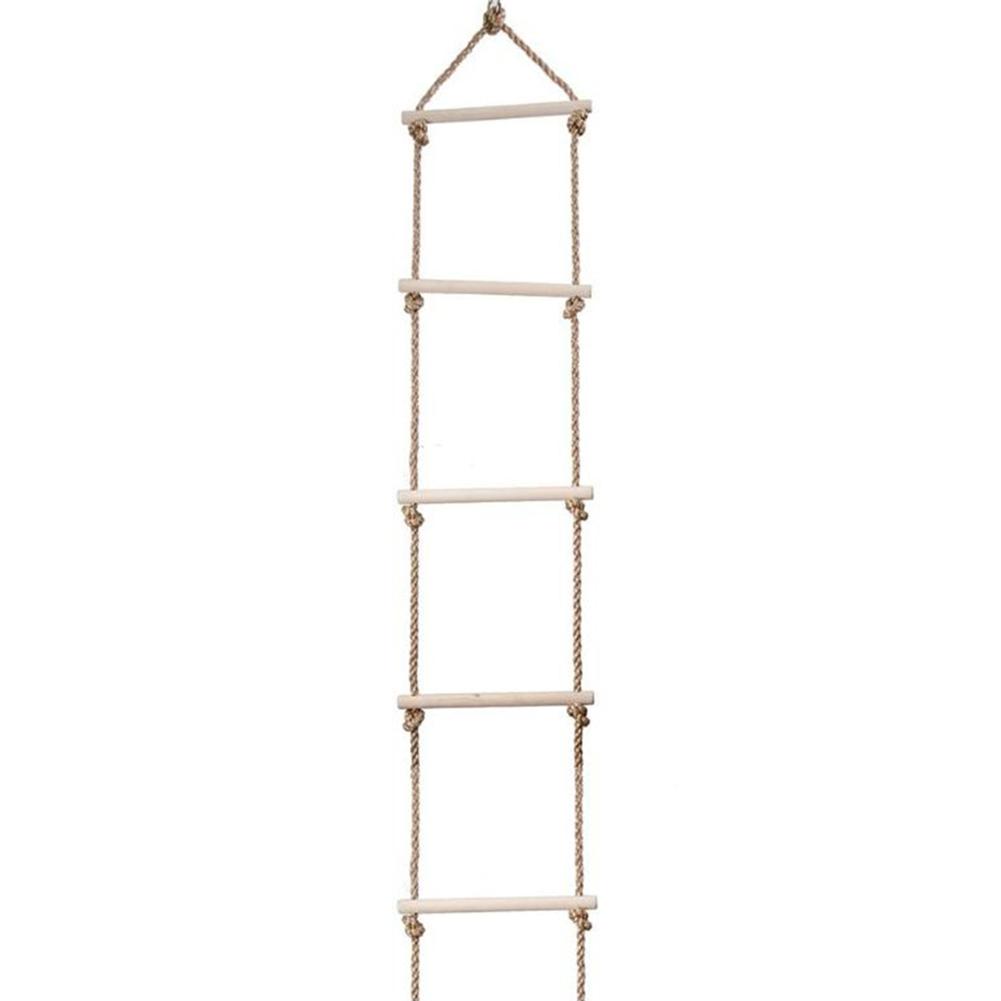 Échelle de corde en bois à plusieurs échelons, corde de sport sûre, balançoire, connecteur rotatif, outils, activité pour enfants, jeu d'escalade