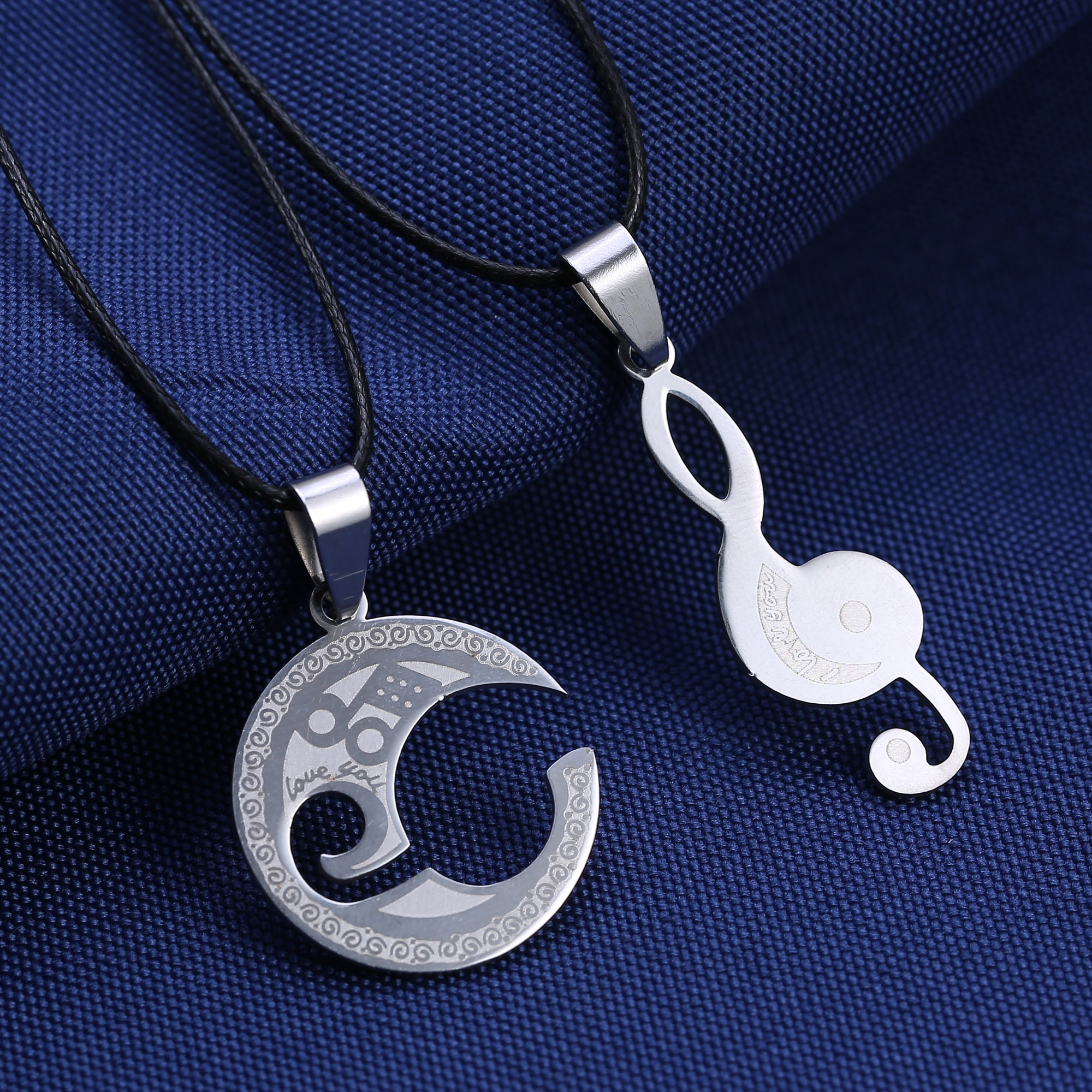 Collares con colgante de rompecabezas para parejas, joyería de la amistad, de acero inoxidable, a la , para hombres y mujeres, 1 par: 4
