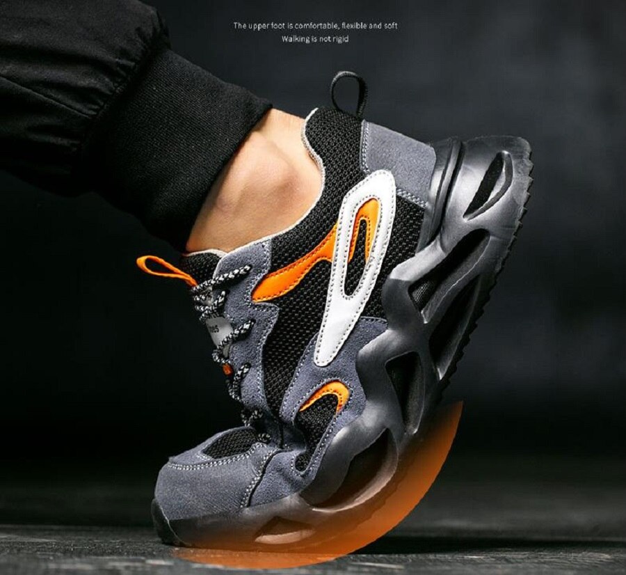 Nouvelles bottes de travail pour hommes, chaussures de sécurité Anti-perforation à bout en acier, baskets légères de Construction indestructibles, chaussures de Sport à la