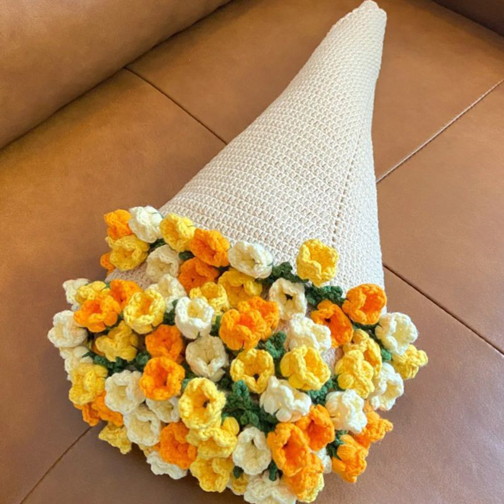 Gehaakt bloemenboeket Diy handgeweven bloemboeketdeken Ultrazacht ademend romantisch gebreide bloemen gooien dekens