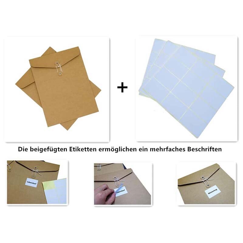 10Er Document Case Made Of Cardboard / Kraft Paper in A4 Format, Document Folder, Briefcase, File Folder, 31 X 24 Cm