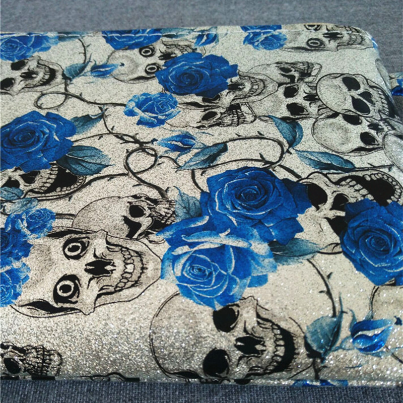 Yile lady pu handtas portemonnee tas bloemen schedel 0963