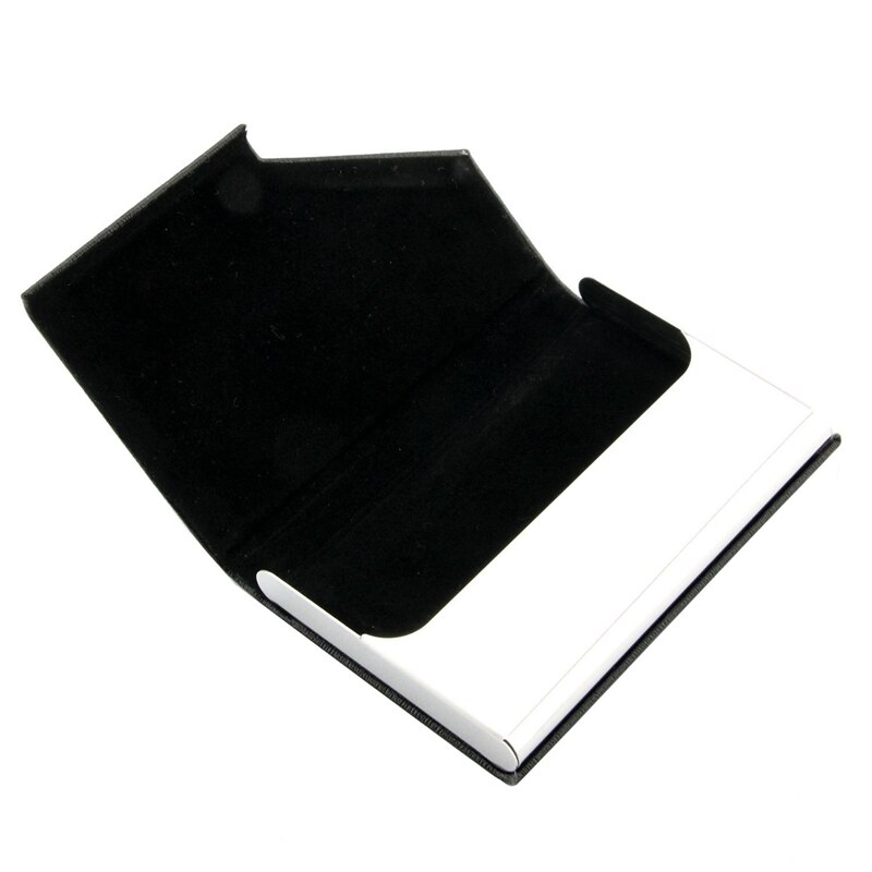 Metal business card holder Business lattice pattern card box (black)