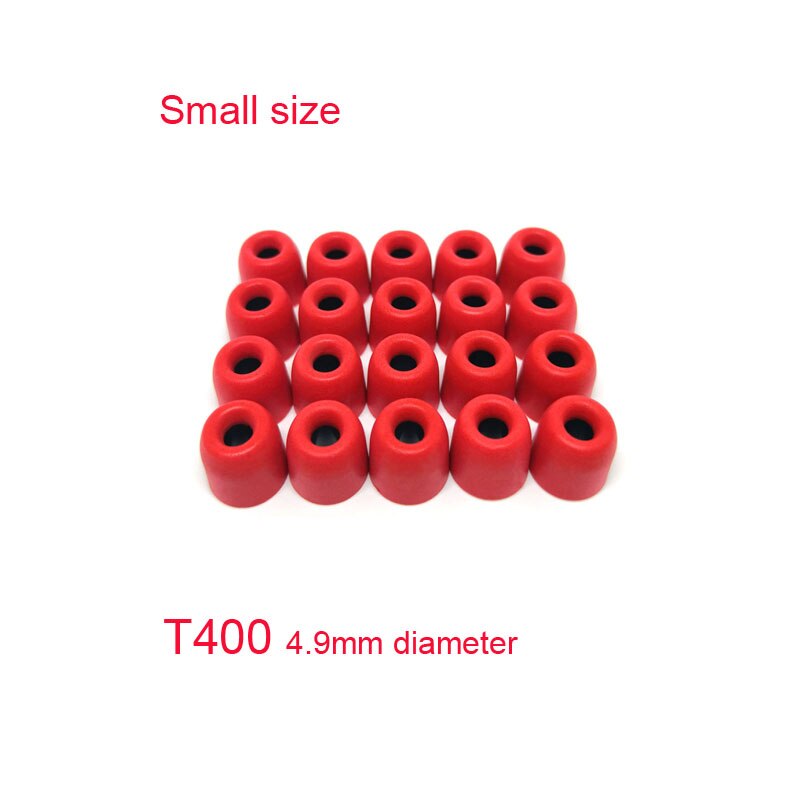 20 st /10 par anjirui  t400 4.9mm (  l ms ) caliber öronproppar bomull för öron hörlursspetsar skum minnessvamp öronkudde: T400 (  s) röd