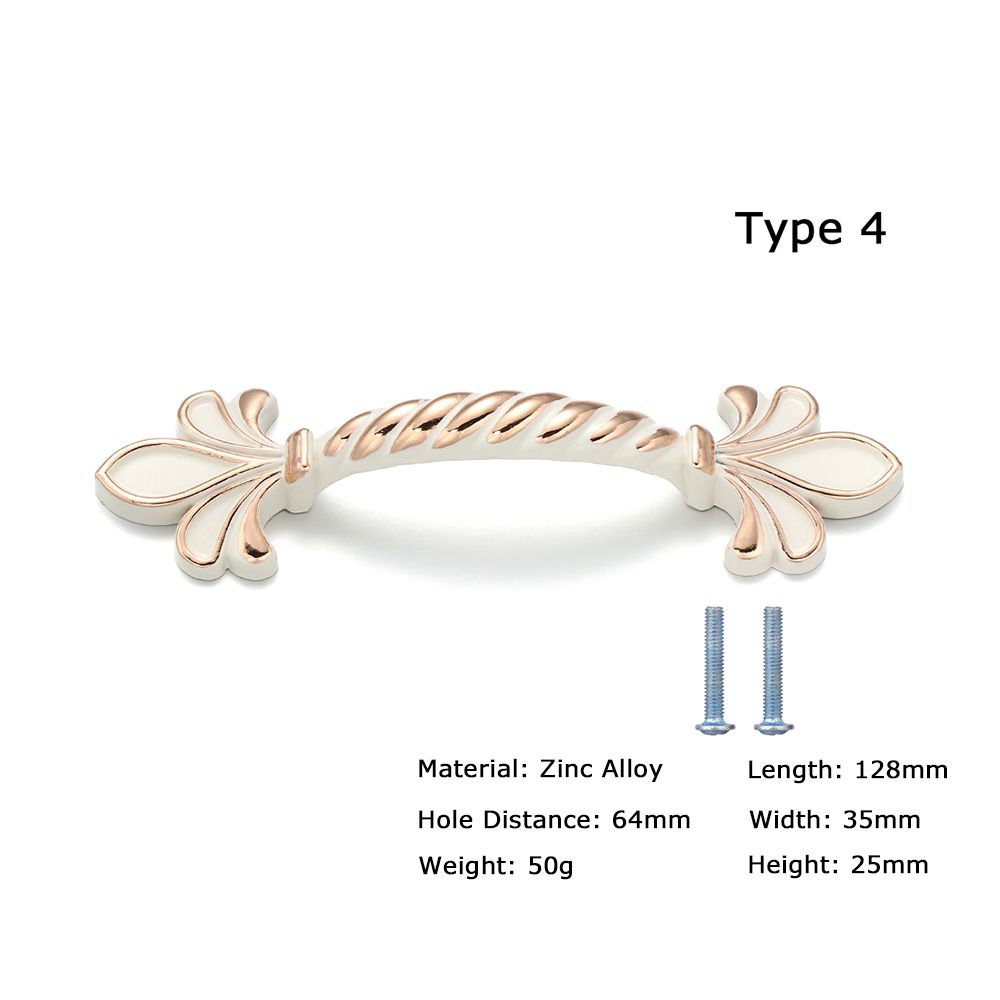 Zinc Alloy Ivory White Cabinet Handles Kitchen Cupboard Door Pulls Drawer Knobs European Furniture Handle Hardware: Type 4