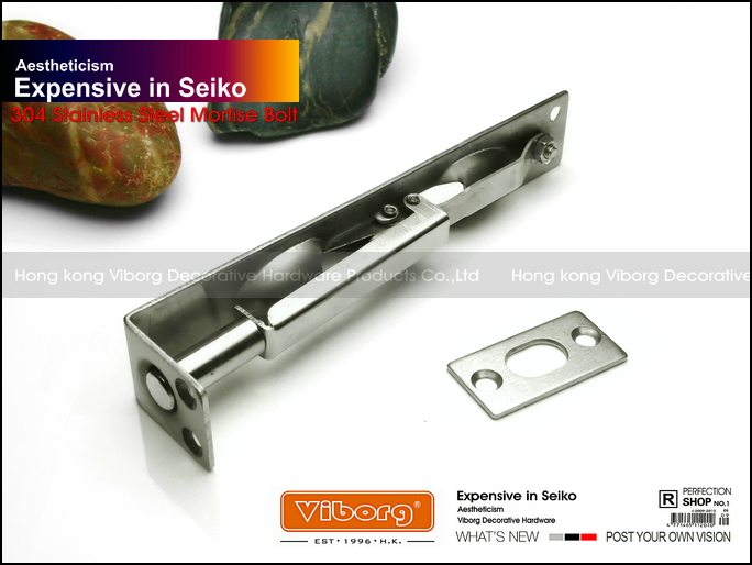 VIBORG 25CM (10") 304 Stainless Steel Door Bolt Security Door Guard Lever Action Flush Latch Slide Bolt Lock brushed