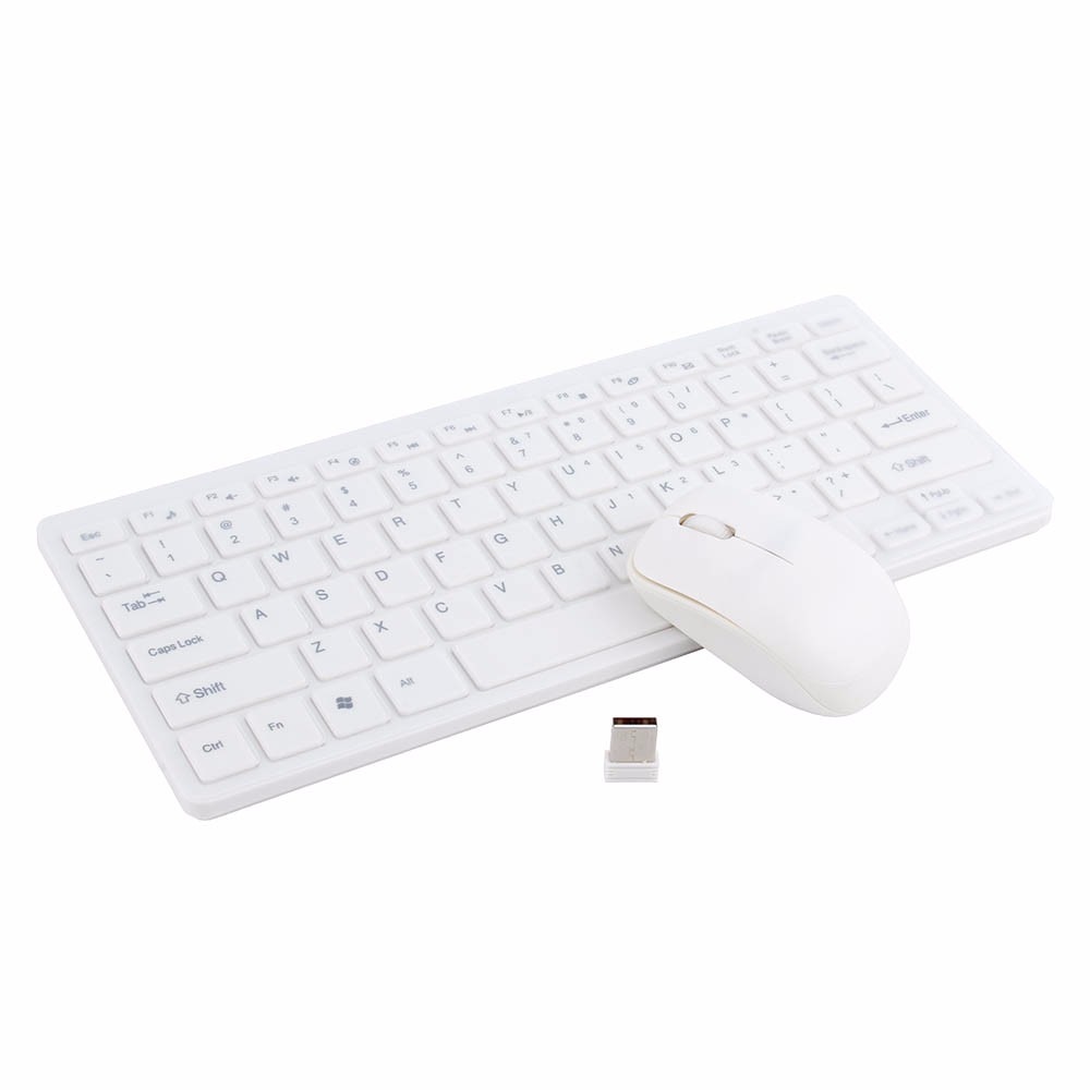 Kemile 2.4 ghz mini draadloos toetsenbord en optische muis combo zwart/wit voor samsung smart tv desktop pc laptop toetsenbord muis
